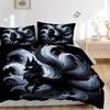 3er-Set Cooles Neunschwänziger Fuchs Bettwäsche-Set - Weich und Bequem Schlafzimmer, Gästezimmer und Wohnheim Dekor Bettwäsche-Set 1 Bettbezug + 2 Kissenbezüge. L019