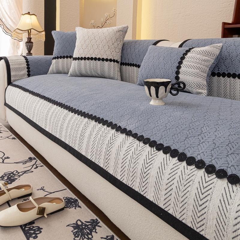 Light Luxury High-End Sofa Cushion, Universal Chenille Seat Cushion For All Seasons, Non-Slip Leather Sofa Cover, Backrest Cover Cloth Towel