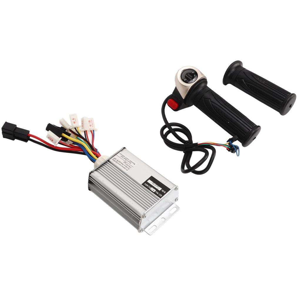Electric Controller Kit Aluminum Alloy Controller Rubber Throttle Grip Set for Electric Bikes