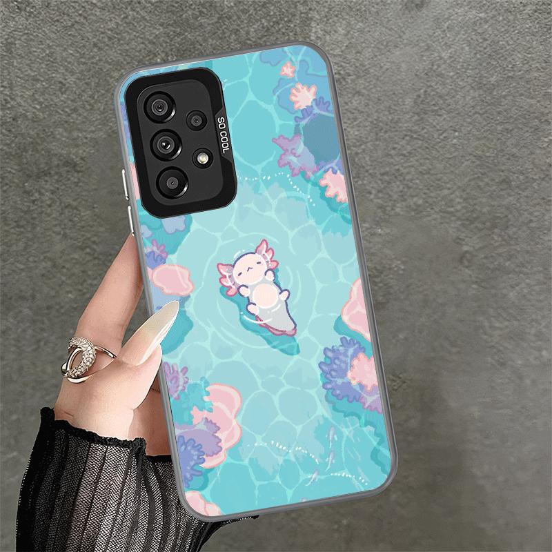 Axolotl Cartoon Süß Weiche Handyhülle für Samsung A17 A16 A15 A14 A13 A57 A56 A55 A54 A53 A37 A36 A35 A34 A33 A26 A25 A24 A23 A52