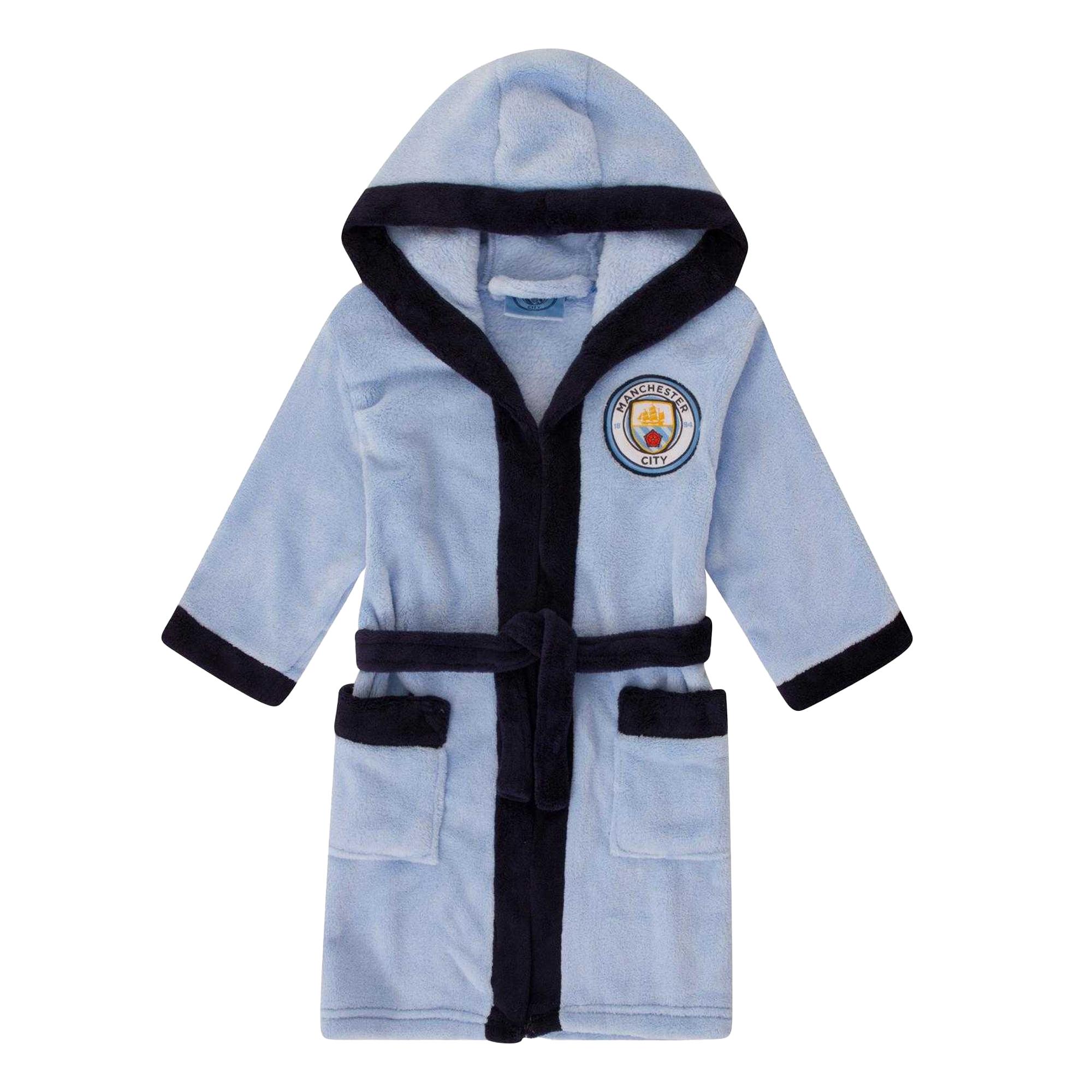 Manchester United FC Jongens Wapen Fleece Badjas 11-12 hemelsblauwe kleur