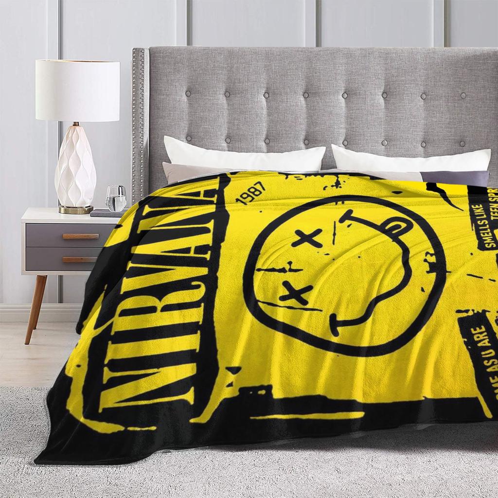 Nirvana Face Band Blankets Travel Office Flannel Throw Blanket For Home Decor Soft Warm Custom Quality Bedspread