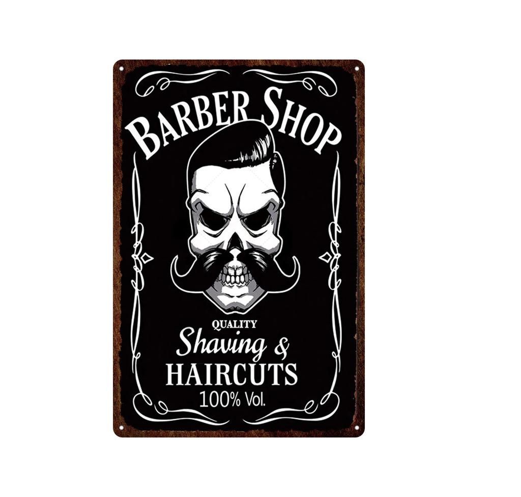Outils de barbier de Style européen, signe en étain en métal, plaque murale Vintage, décor de magasin de tatouage, Plaques de peinture imprimées artistiques