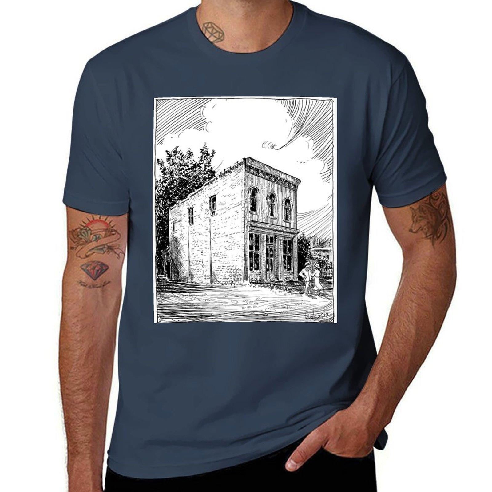 Historical Building In Bell Buckle Tn Tshirt Durable Work Wear Tshirt S