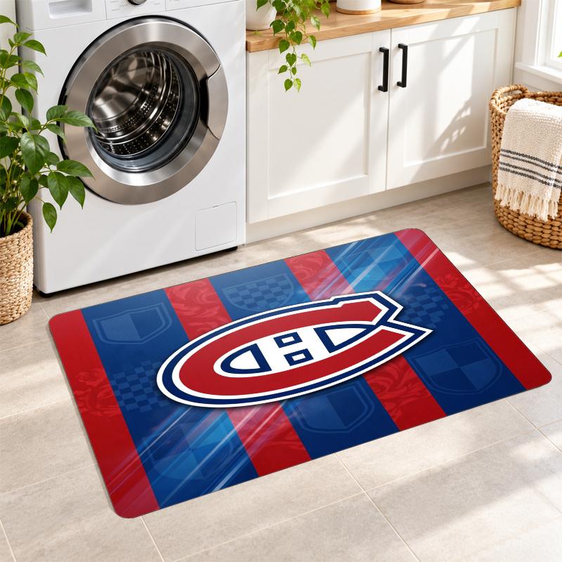 Flannel Kitchen Mat Montreal Canadiens Soft Area Rug Non Slip Floor Carpet Home Decoration