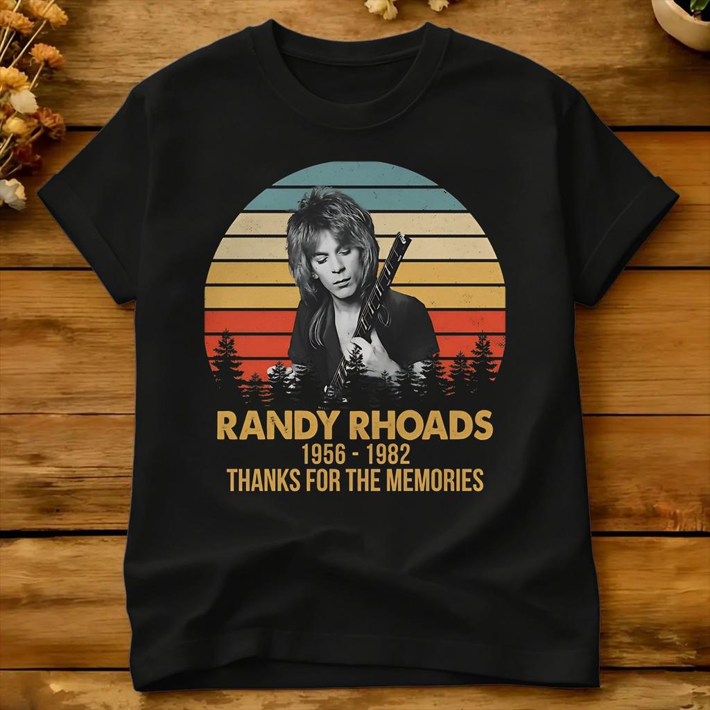 Randy Rhoads Retro Singer T Shirt Summer Novelty T Shirts Cotton Oneck 4xl 5xl 6xl Clothes Short Sleeve Y2k Casual Tops