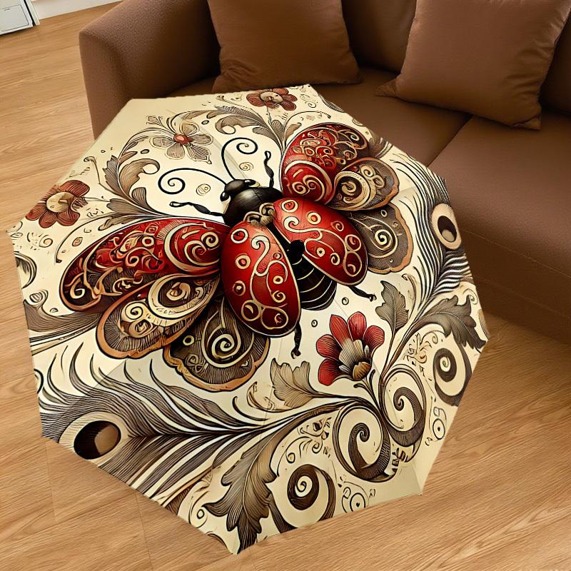1pc Butterfly Flowers Automatic Open/Close Umbrella with Windproof, 8-Rib Sturdy Canopy, Durable Ribs, Fashionable Design1160A