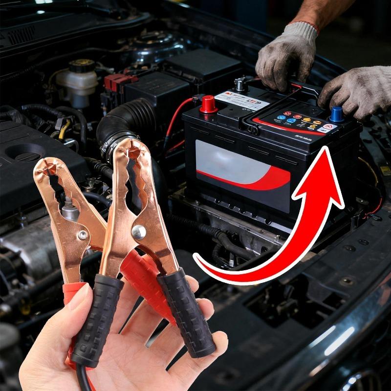 Motorcycle Battery Pure Copper Jump Start Cables Car Power Charger Heavy Duty Car Battery Cables for Emergency Jump Starting