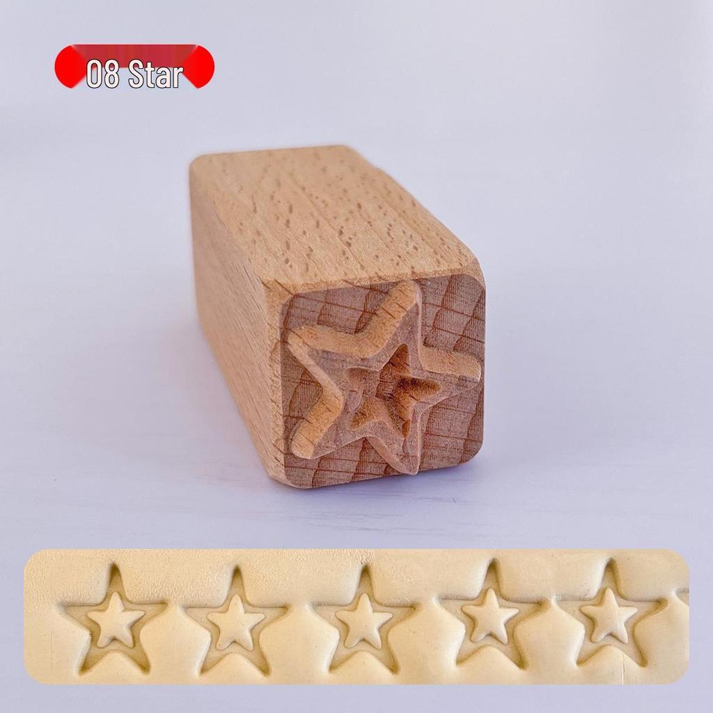 16-Piece Handcrafted Solid Wood Stamps for Clay Sculpting and Cartoon Mooncake Textures