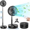 Tragbarer oszillierender Ventilator 23 cm mit Fernbedienung, leiser Betrieb, 4 Geschwindigkeiten/Timer, 7200 mAh Akku, wiederaufladbar über
