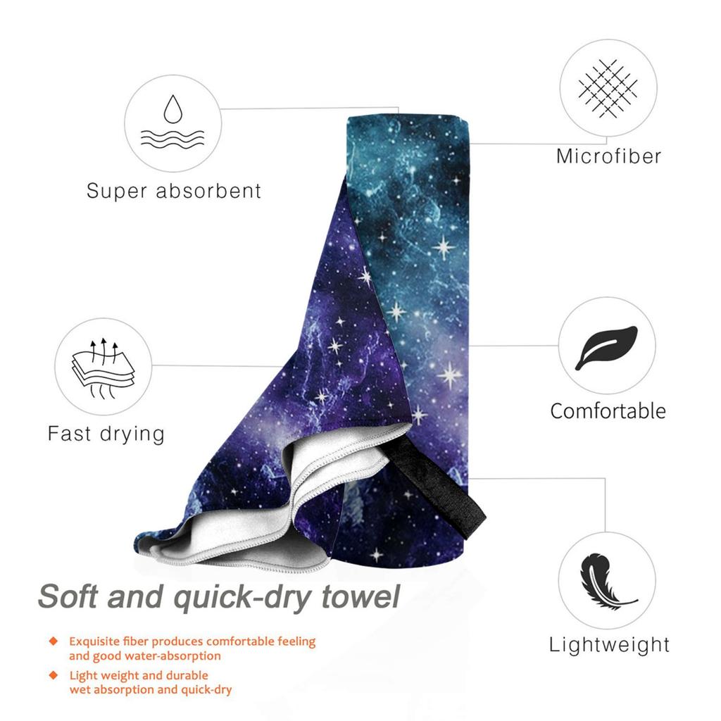 Teal Purple Galaxy Nebula Dream Beach Towel Soft Microfiber Quick Dry Absorbent Quick Towels For Bath