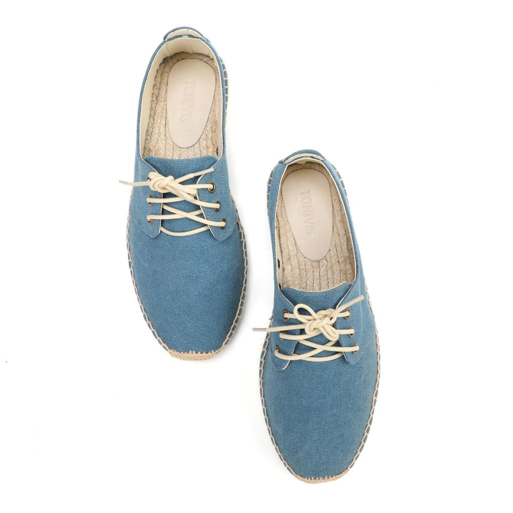2026 Spring Men's Breathable Casual Lace-up Canvas Shoes - Trendy & Versatile