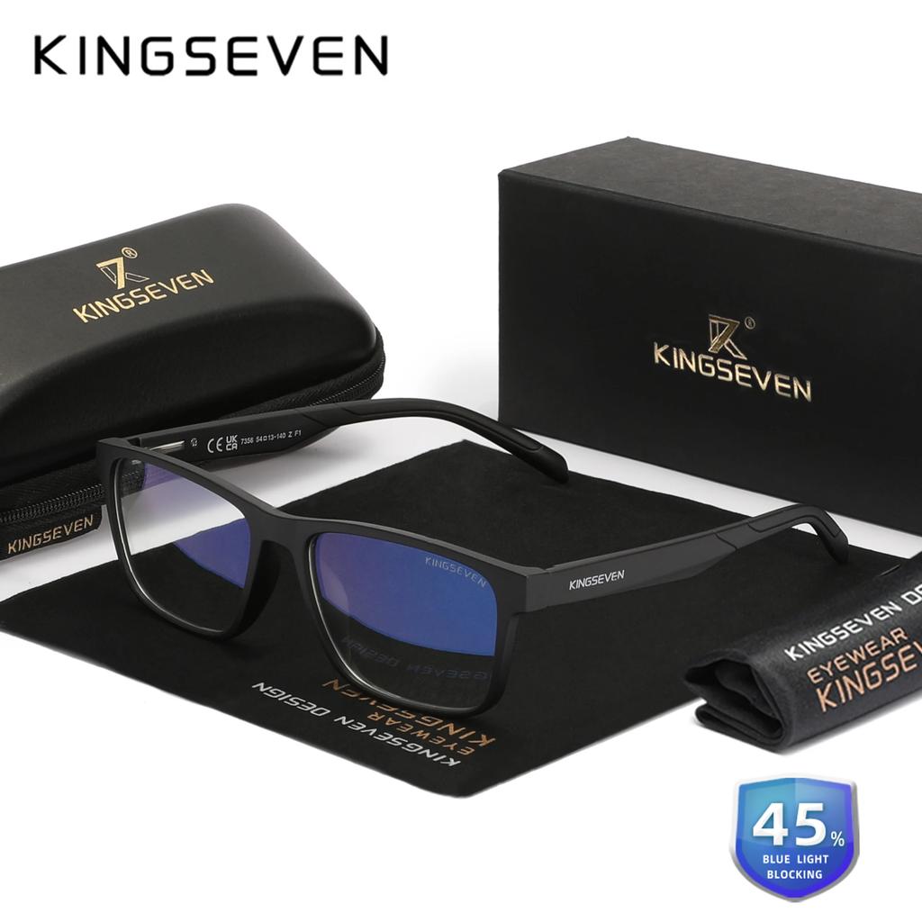 KINGSEVEN Ultralight Anti-Blue Ray Glasses Men/Women Computer Blue Light Blocking Students Classic Rectangle Business Eyeglasses
