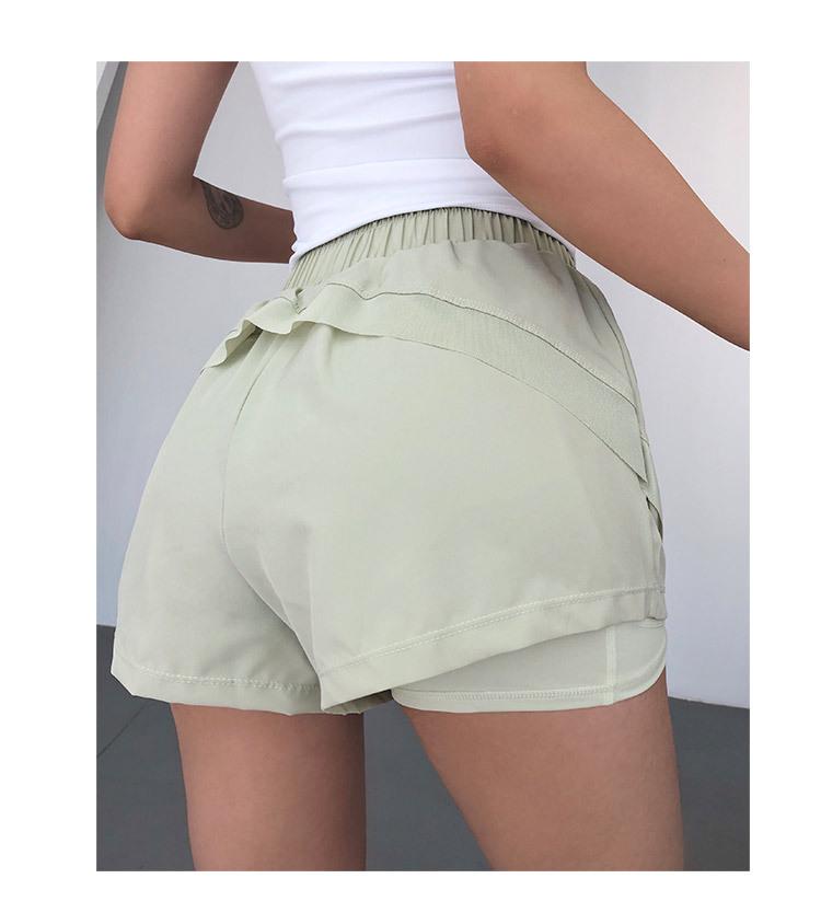 Women's Quick-Dry High-Waist Running Shorts, Anti-Exposure, Two-Piece Design.