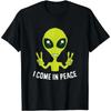 Cute Alien I Come In Peace Space Rave EDM Music Alien T-Shirt Graphic Tee Fashion Short Sleeve Novelty Unisex