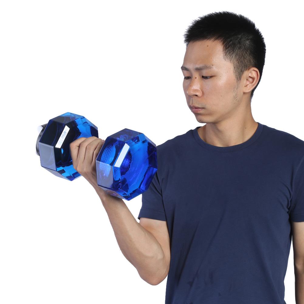 Large Capacity Dumbbell Shaped Exercise Sports Water Bottle Fitness Gym Training Cup Blue