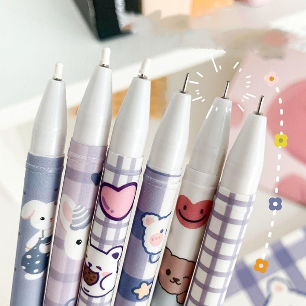 12PCS/Box 0.5mm Blue Ink Neutral Pen Bear Peach Astronaut Gel Pens Writing Tools  Students Gift