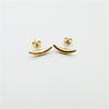 Exquisite Golden Crescent Moon Stud Earrings for Women - Niche Design with Stainless Steel Ear Pins