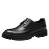 Business Casual Leather Shoes Men'S Genuine Leather Soft Leather Platform British Brock Engraved Men'S Shoes