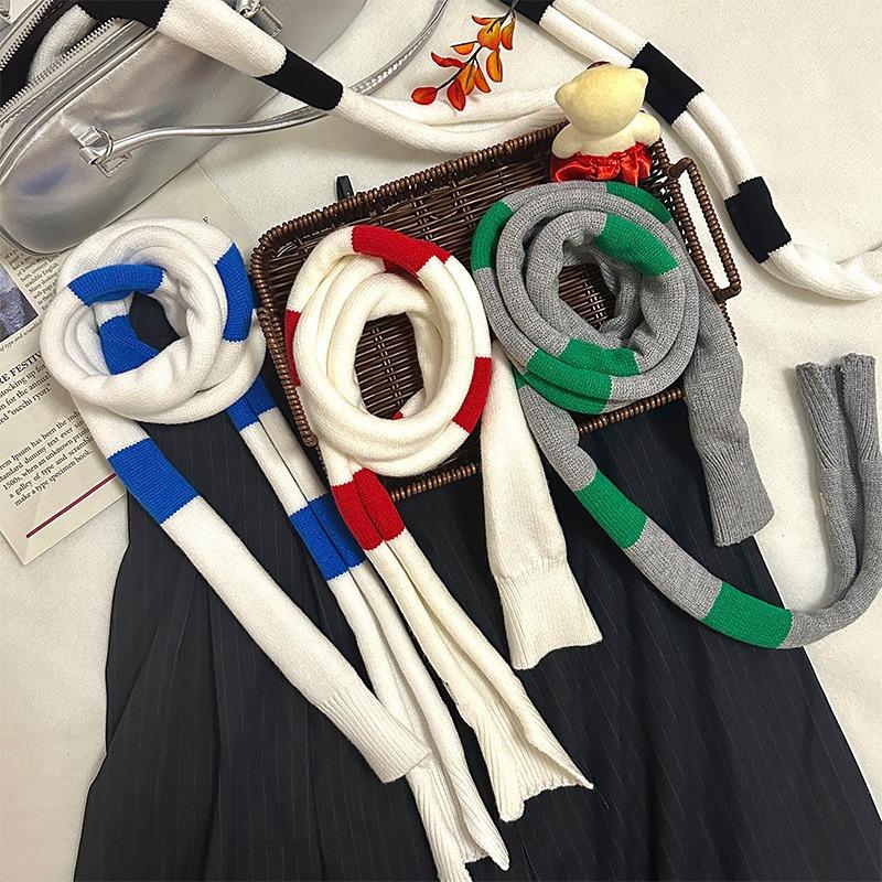 Niche scarf circle sausage knitted scarf high-end creative sense dopamine fashion decoration