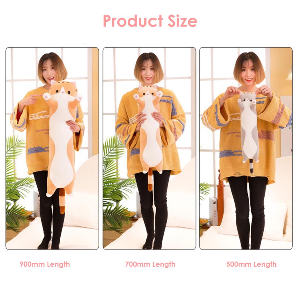 Cute Cartoon Cat Shaped Doll Toy Plush Toy Sleeping Long Throw Pillow Decorative Gift