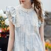 Bailuyu Women's Beaded Fly Sleeve Pleated A-Line Dress
