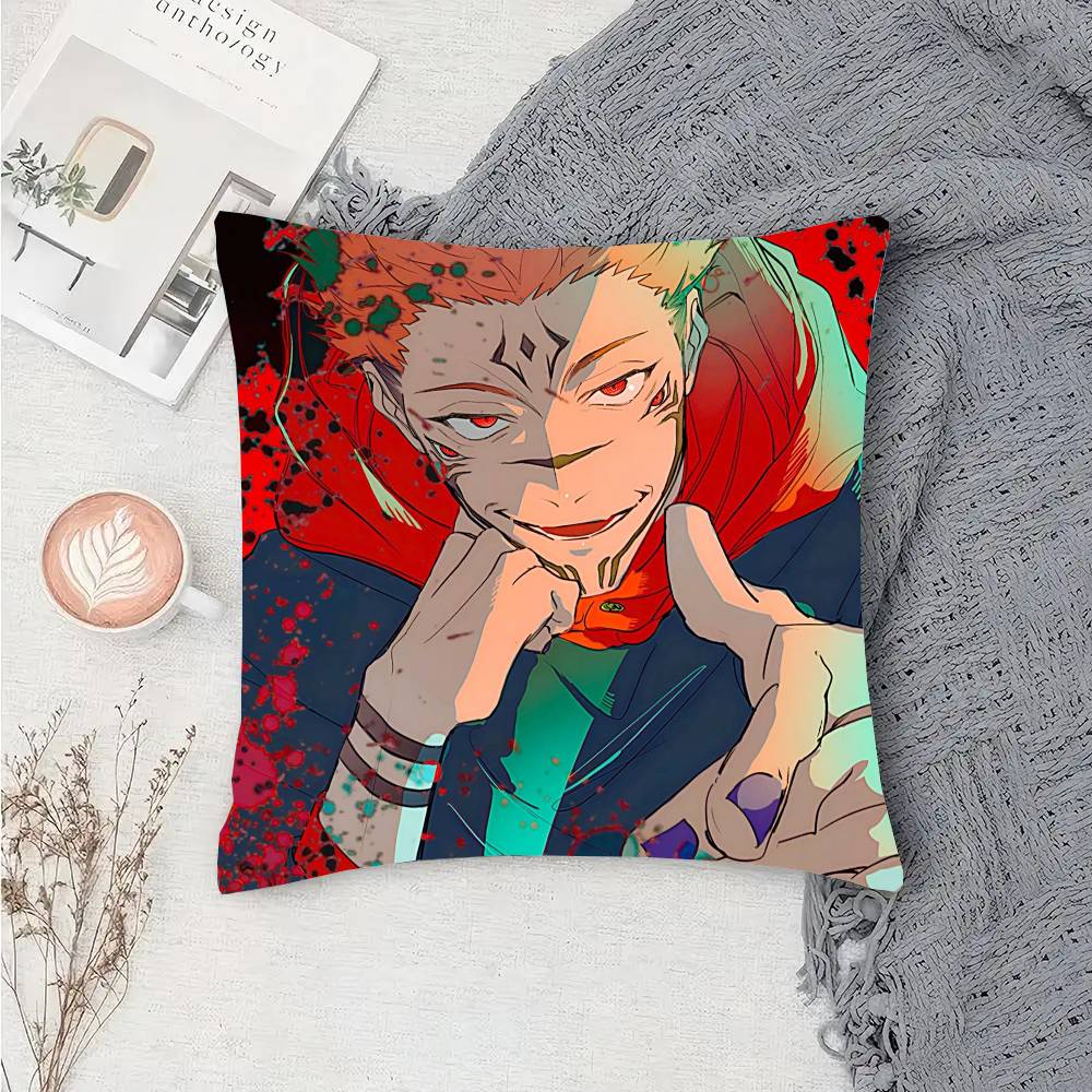 Anime Jujutsu Kaisen Rolle Sukuna Kissenbezug Mode Quadratischer Kissenbezug Schlafzimmer Sofa Raum Ins Dekoration Freizeit