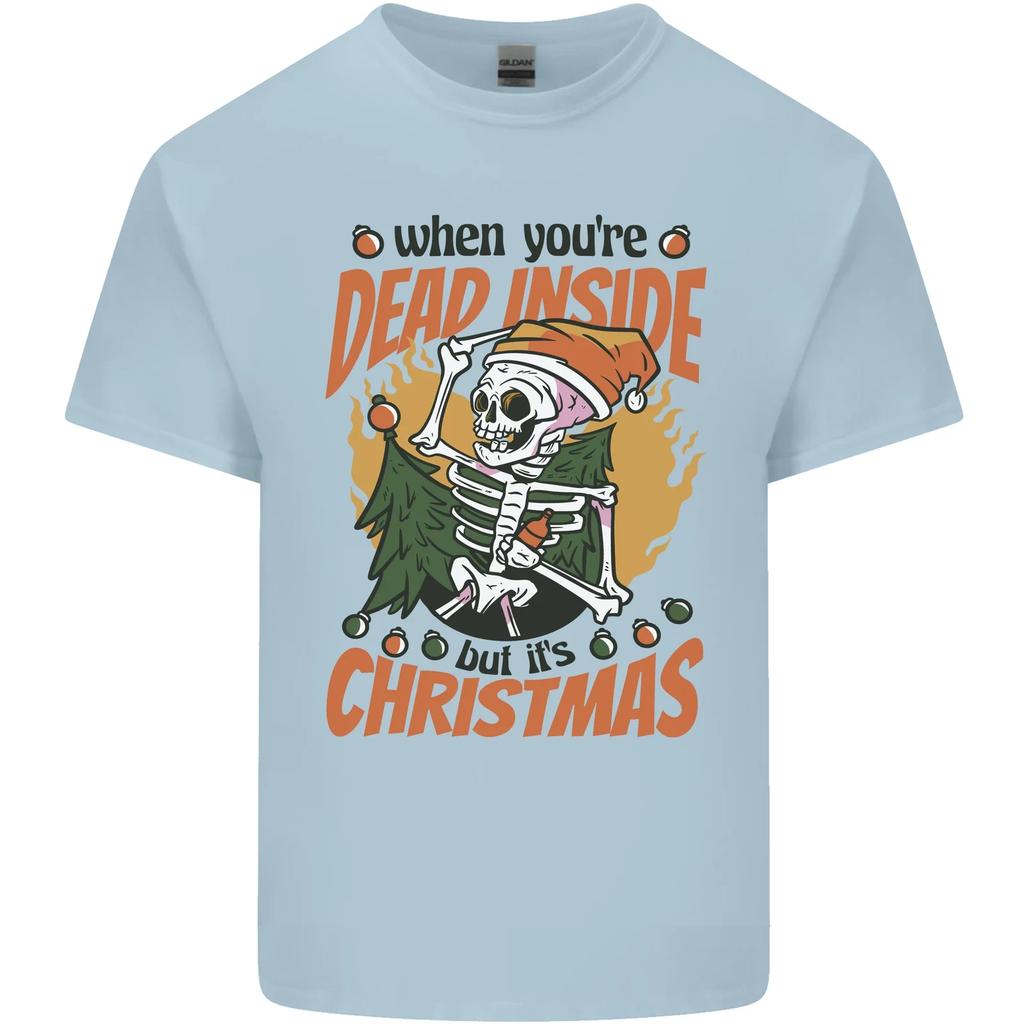 Dead Inside At Christmas Xmas Skull Kids T-Shirt Childrens