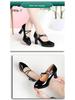 Qipao Women's Chunky Heel Leather Platform Shoes