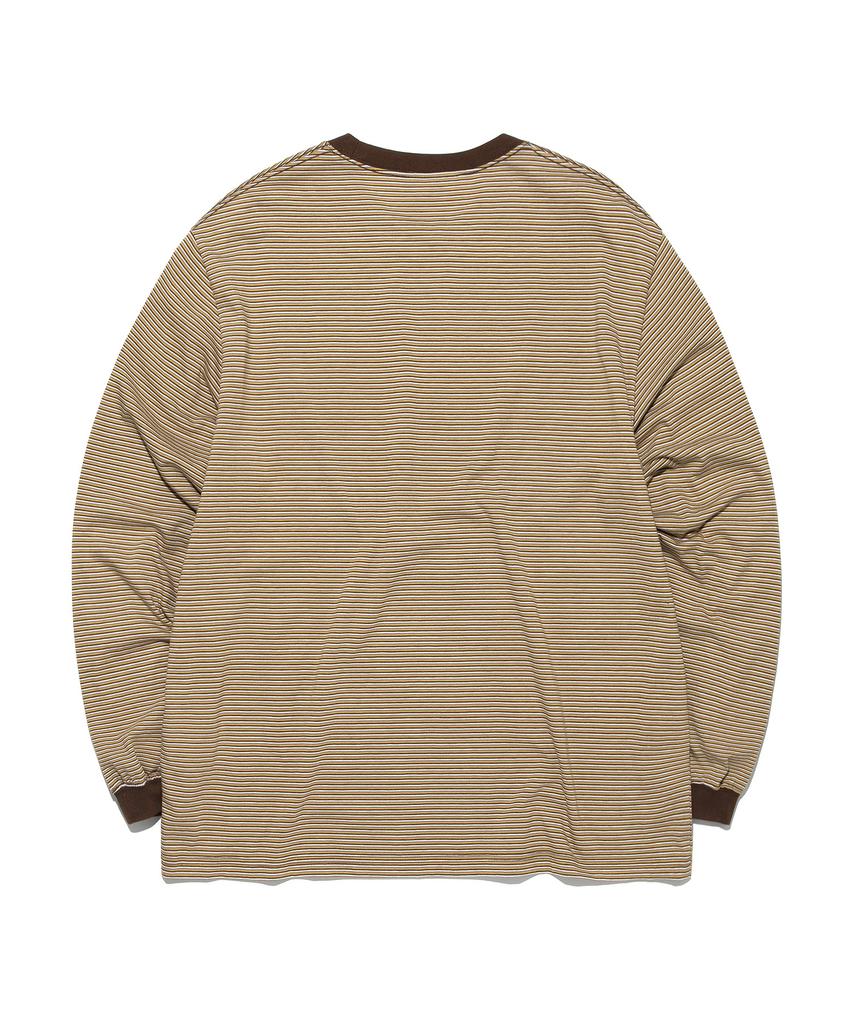 LEE Striped Long Sleeve T-Shirt Brown