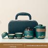 Portable Ceramic Tea Set: One Pot, Four Cups - Ideal for Camping and Solo Quick-Brew