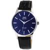 Watch - Q&;Q - S280J322Y - Blue Dial - Black Leather Strap - Sapphire Crystal 5 ATM
