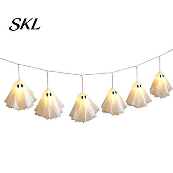 Halloween Themed Decorations Glowing Ghost Hanging Decor, Spooky Light Up Ornament for Party Scene, Indoor Outdoor Wall Window Decoration, Festive
