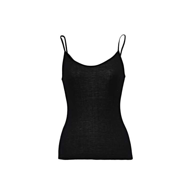 

Blacknini Yin Huafu Внутренний Король Роскошное бандажное платье из 16-пиновой девственной шерсти с большим U-образным вырезом, вязаный топ-майка Vest (sling)-Black(In stock) M