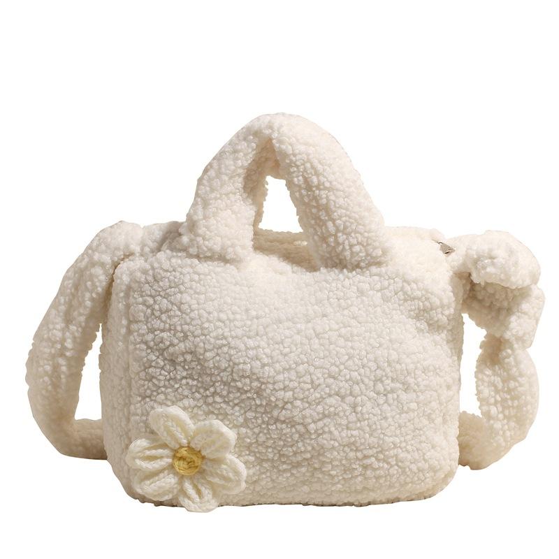 Bag Women's New Fashion Plush Bag In Winter Small Fresh Hand Carry Wool Bag One-shoulder Crossbody Large-capacity Bucket Bag
