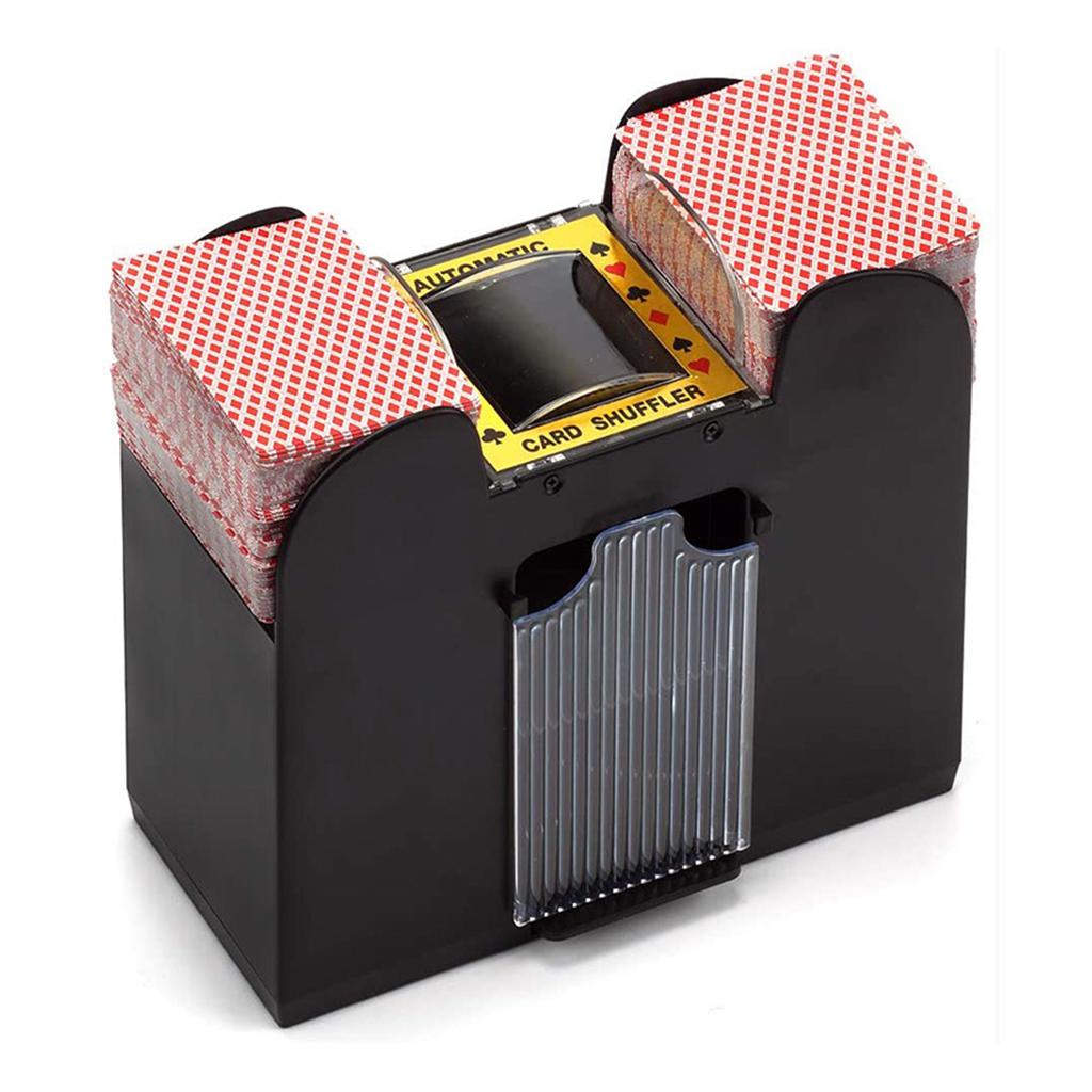Playing Cards Shuffler, Automatic Wooden Playing Card Shuffler Battery Operated, Low-noise