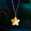 Vietnamese Xingyue Yu Ni Pendant: Gold-Plated Star Necklace with Honeycomb Cut – Perfect Valentine's Gift for Girlfriend