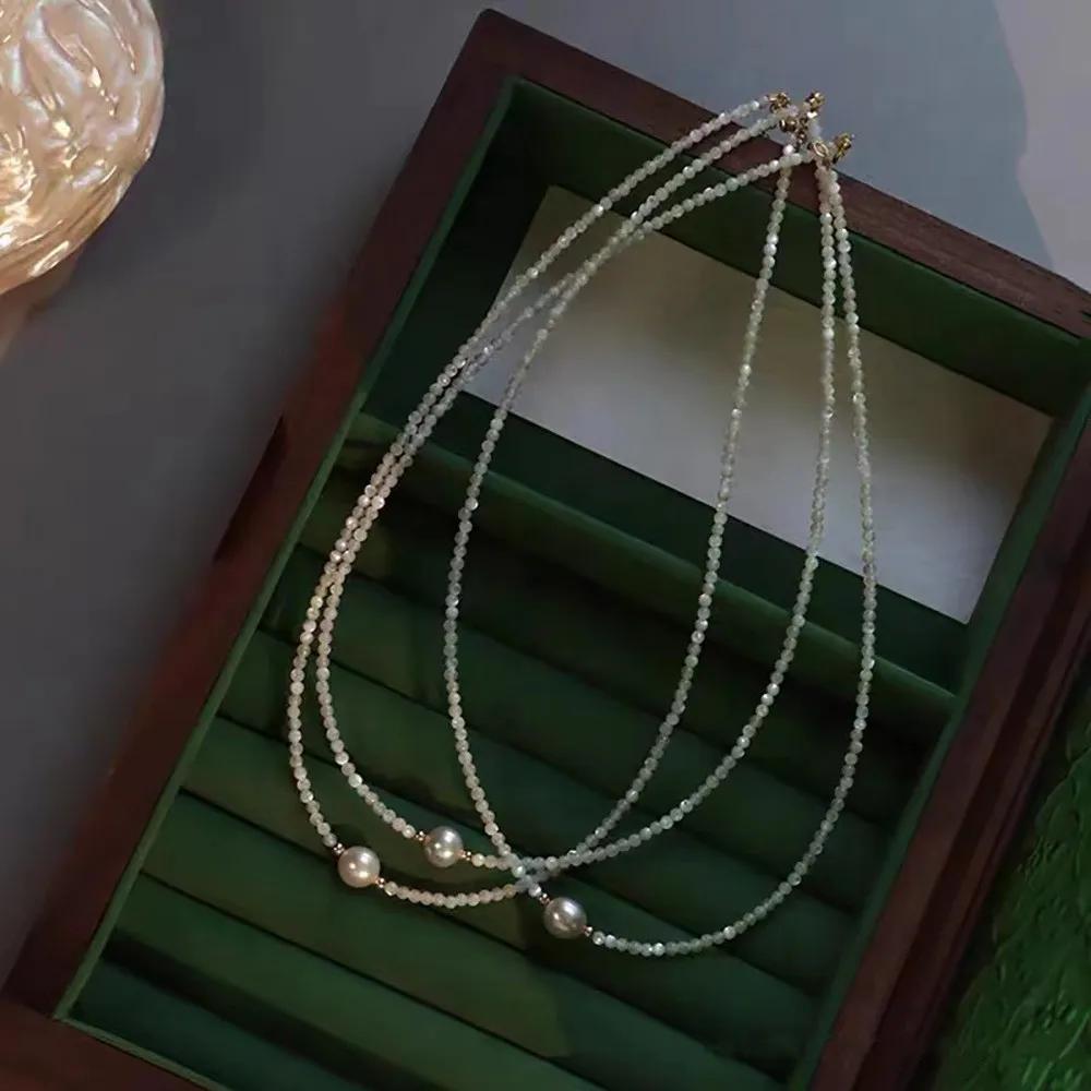 Women Natural Freshwater Pearl White Shell Strand Choker Necklace Elegant Wedding Party Gift Jewelry