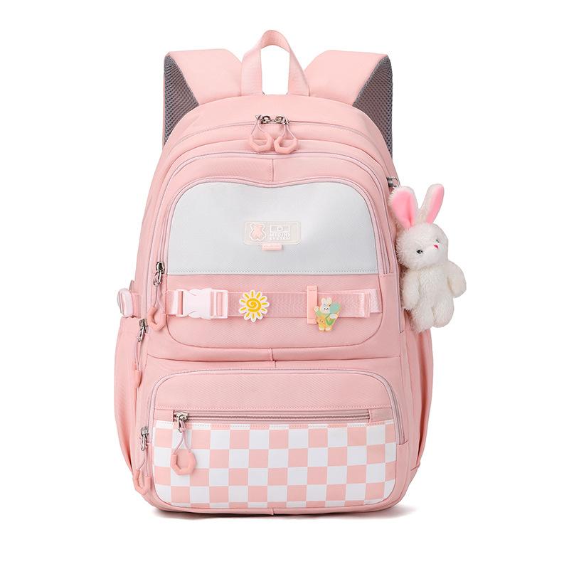 Middle School Student Bookbag Primary Secondary School Reduced Burden Spine Protect Backpack Simple Large Capacity Backpack Leisure Travel Campus Bag 33*20*46cm