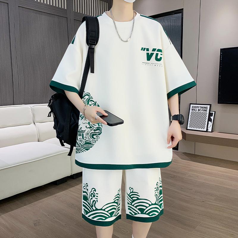 Sommer Herren Jugend Kurzarm T-Shirt Lässige Studenten Shorts Sportanzug