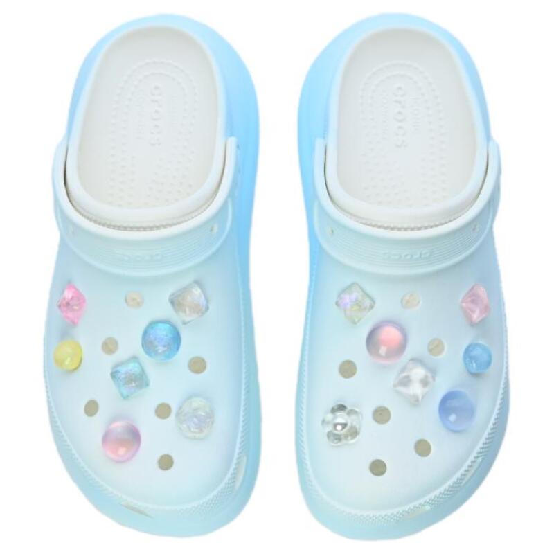 Crocs Crush Clog Summer Dream Bubble Sea Salt Exquisite Hole Shoes Unisex White Blue