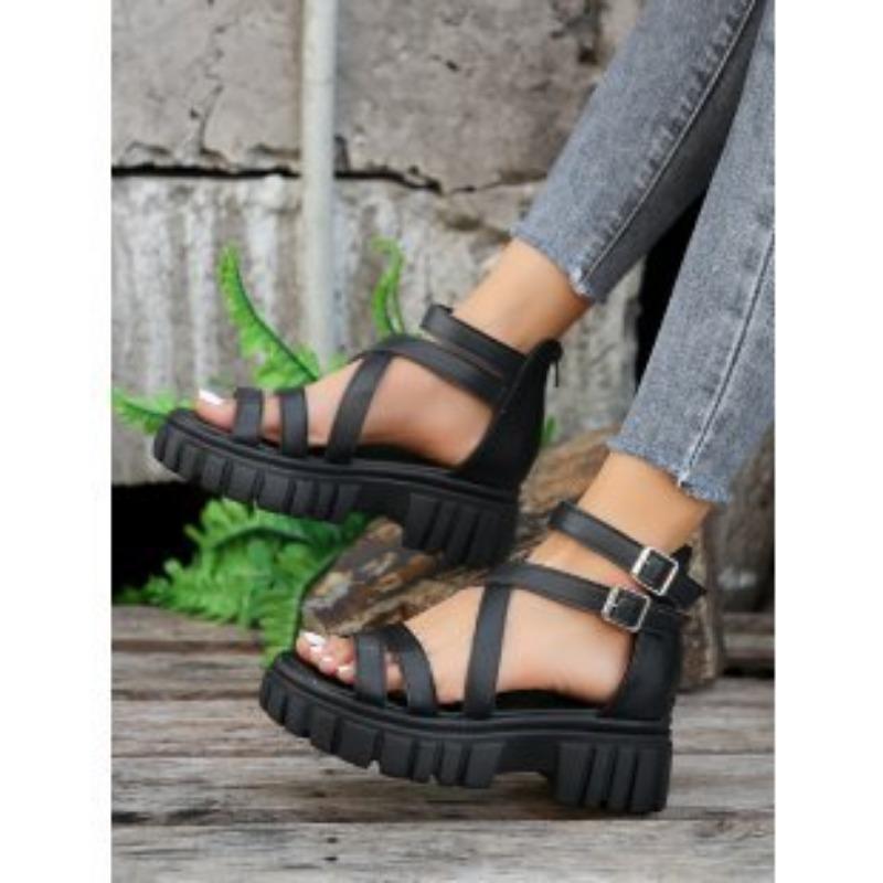 

Сандалии большого размера женские на платформе новые женские туфли маффин универсальные полые помощь с сандалиями 43 чёрный