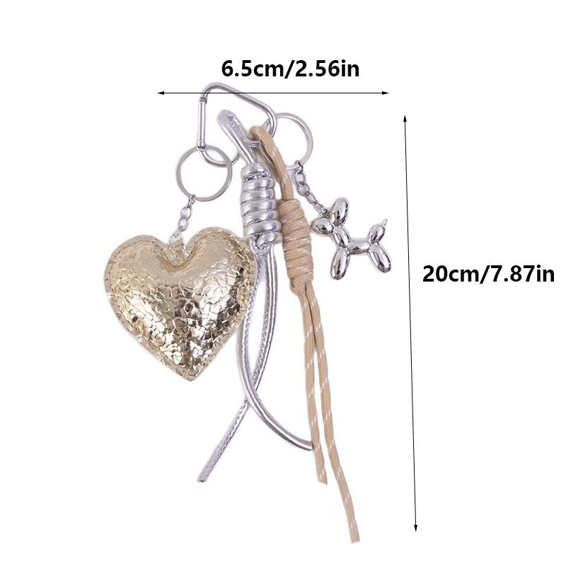 Yogodlns Faux Leather Heart Shape Mini Backpack Hanging Handbag Pendant Bag Pendant Bags Accessories