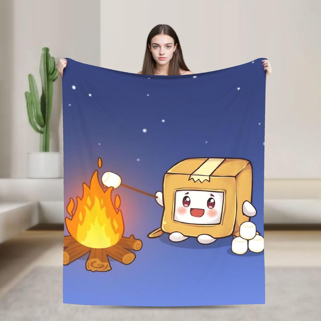 Foxy Boxy and Rocky Lankybox Blanket Soft Warm Novelty Plush Throw Blanket For Couch Bed Camping Flannel Bedspread Bed Cover