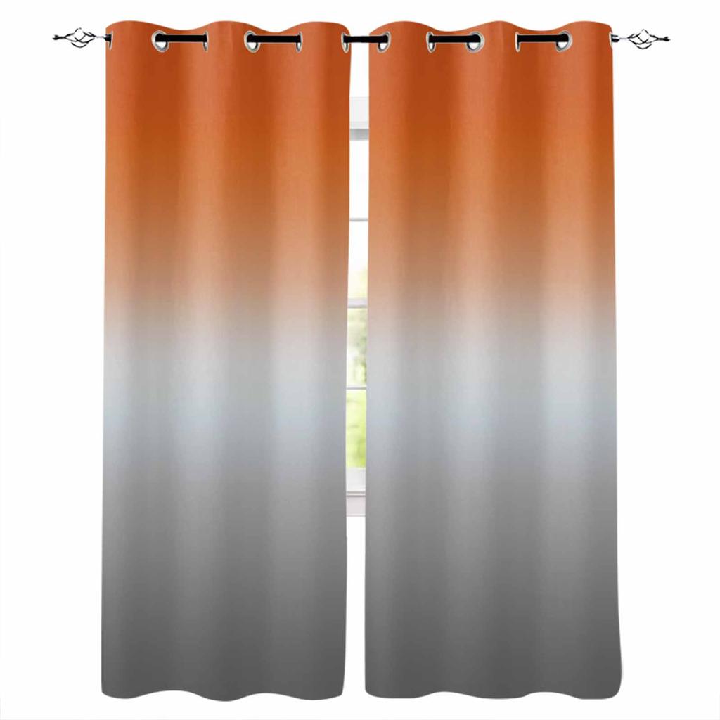 Orange Gray Gradient Abstract Blackout Curtains For Living Room Bedroom Printed Window Treatment Drapes Home Decor