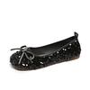 Fashion Shoes Female 2025 Fashion Shallow Women's Flats New Daily Plus Size Sequins Butterfly-knot Light Soft Bottom Flat Low Heels