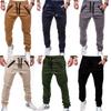 Slim Fit Mens Cuffed Trousers Pencil Jogger Tracksuit Casual Pants Cargo Bottoms