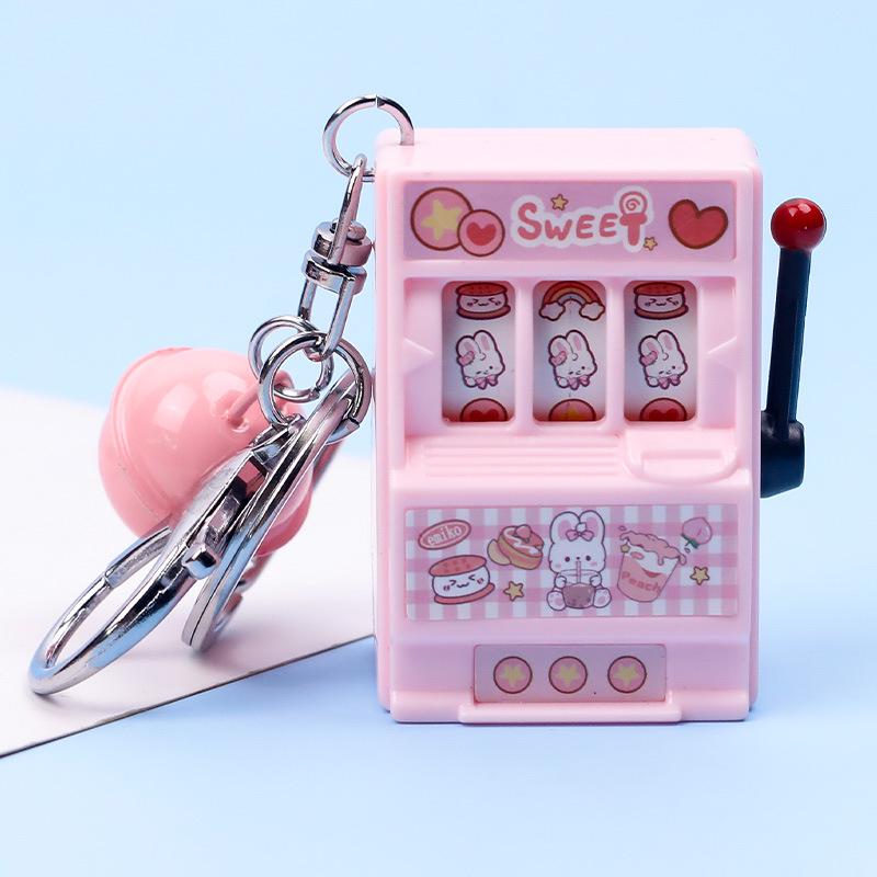 Creative Cartoon Mini Slot Machine Keychain Toy