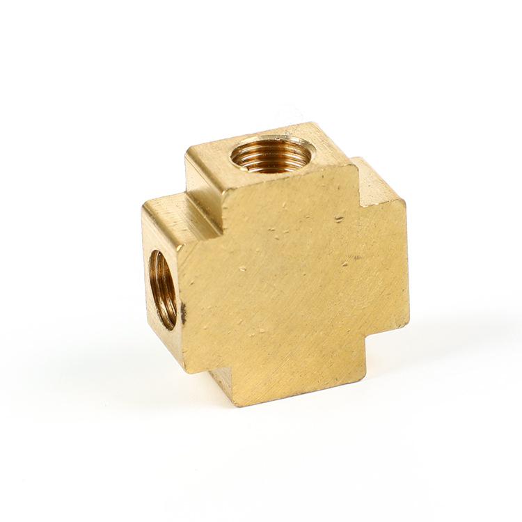 All-Copper Four-Way Pneumatic Brass Connector