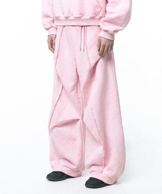 PRINOAR Refined Oblique Curved Sweatpants - Heavenly Pink